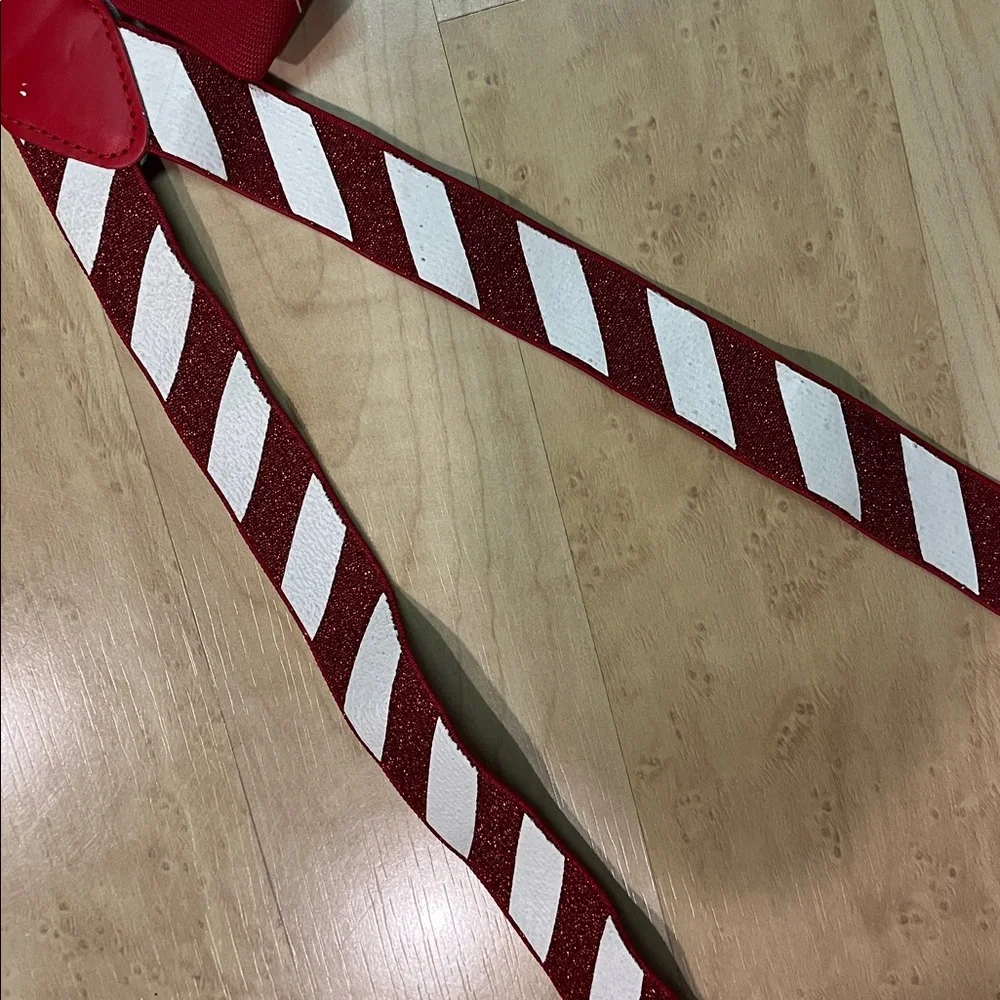 Red Candy Cane Striped Suspenders, pre-loved